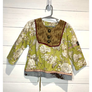 Matilda Jane Westside 2008 Tuncy Tunic Metal buttons baubles Tie back Vintage